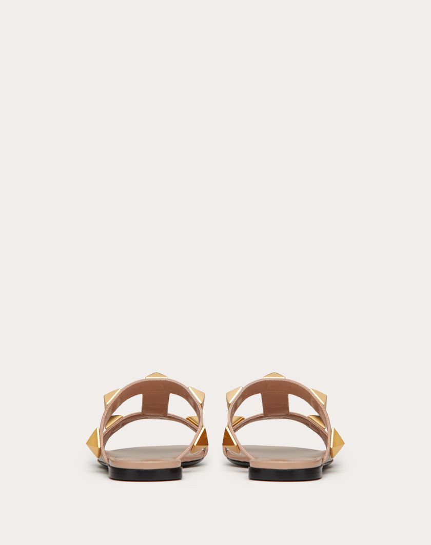 FLAT ROMAN STUD CALFSKIN SLIDE SANDAL - Image 5